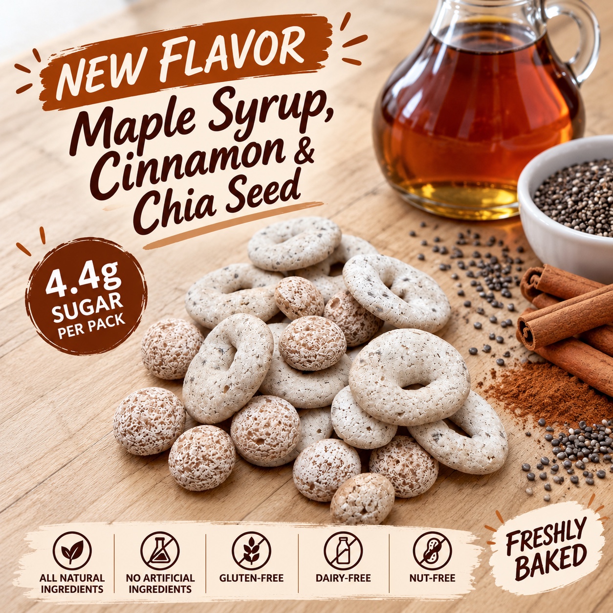 Official YuSnack new flavor announcement: Maple Syrup, Cinnamon and Chia Seed