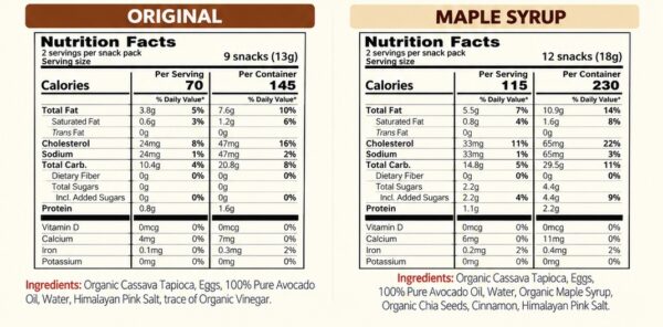 nutrition-facts-original-art Nutrition Facts for YuSnack Original and Maple Syrup flavors